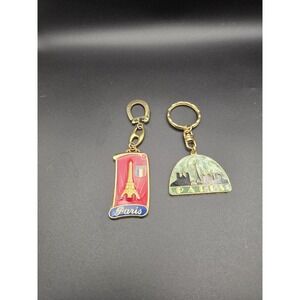 2 Vintage Paris Keychain Eiffel tour/ City Souvenir S
